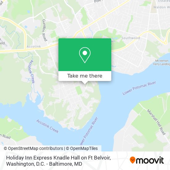 Holiday Inn Express Knadle Hall on Ft Belvoir map