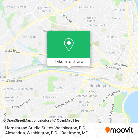 Mapa de Homestead Studio Suites Washington, D.C. - Alexandria