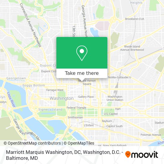 Mapa de Marriott Marquis Washington, DC