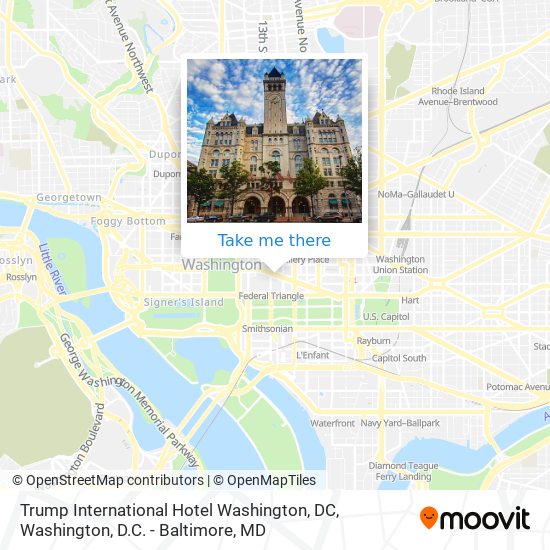 Mapa de Trump International Hotel Washington, DC