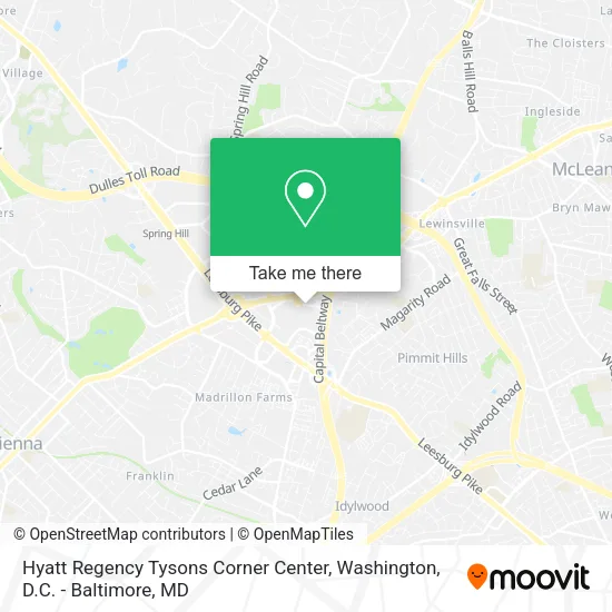 Hyatt Regency Tysons Corner Center map