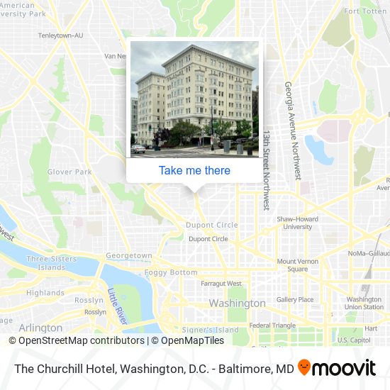 The Churchill Hotel map
