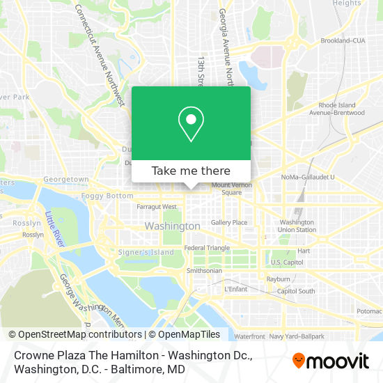 Mapa de Crowne Plaza The Hamilton - Washington Dc.