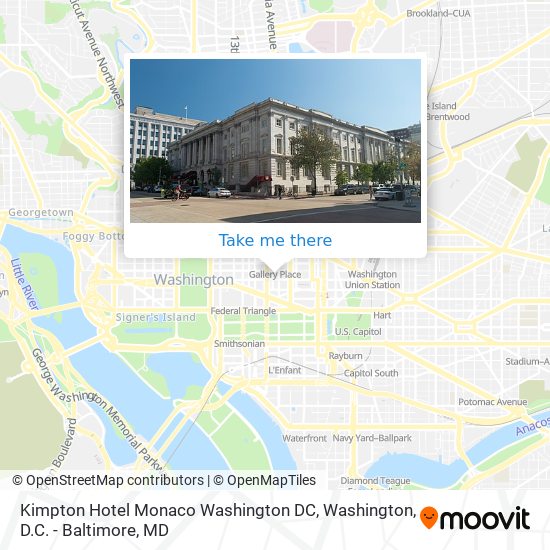 Mapa de Kimpton Hotel Monaco Washington DC