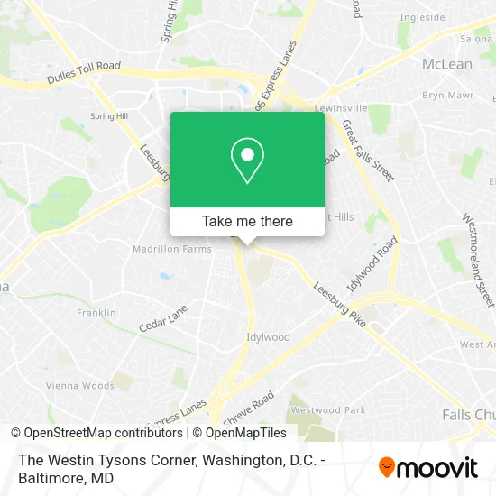 Mapa de The Westin Tysons Corner