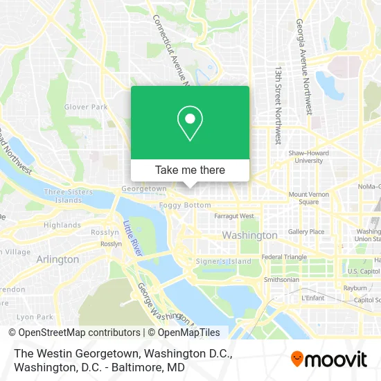 The Westin Georgetown, Washington D.C. map