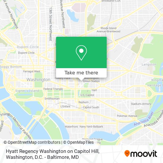 Hyatt Regency Washington on Capitol Hill map