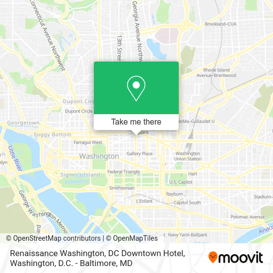 Mapa de Renaissance Washington, DC Downtown Hotel