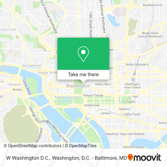 W Washington D.C. map
