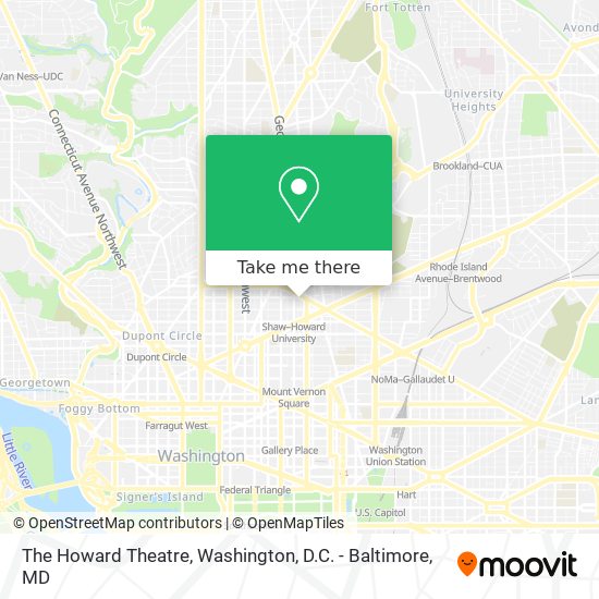 The Howard Theatre map
