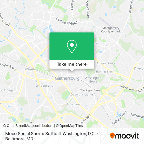 Moco Social Sports Softball map
