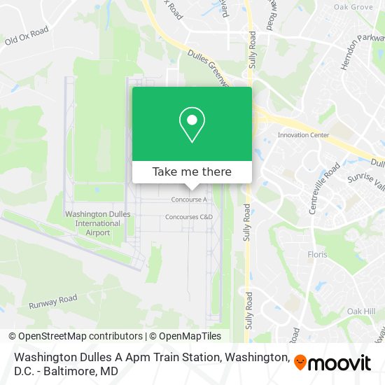 Mapa de Washington Dulles A Apm Train Station