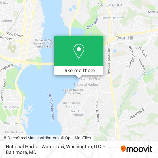 National Harbor Water Taxi map