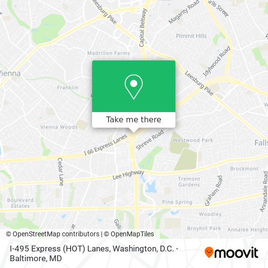 I-495 Express (HOT) Lanes map