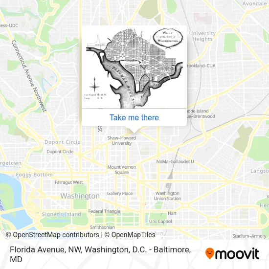 Florida Avenue, NW map
