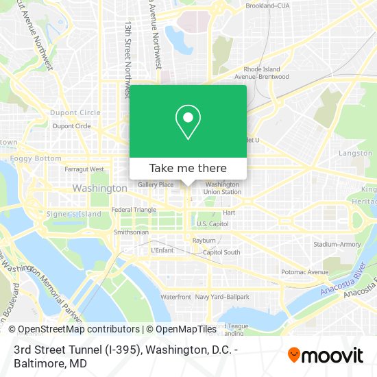 3rd Street Tunnel (I-395) map