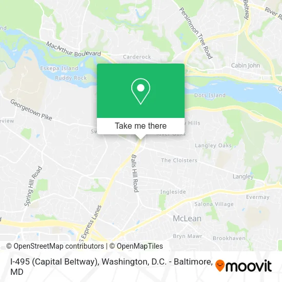 Mapa de I-495 (Capital Beltway)