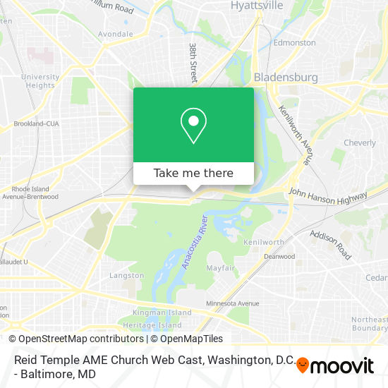 Reid Temple AME Church Web Cast map