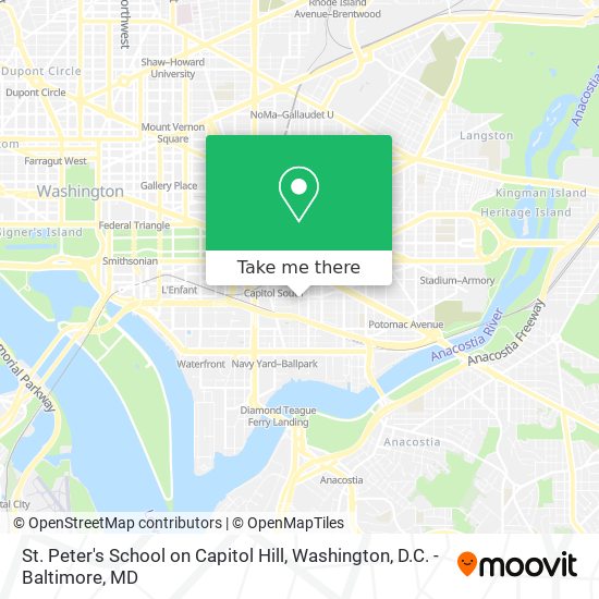 St. Peter's School on Capitol Hill map