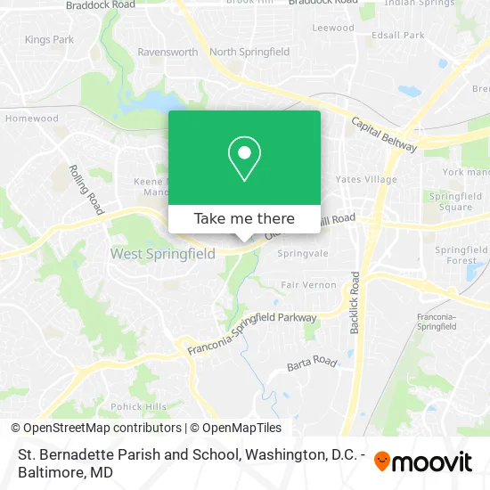 St. Bernadette Parish and School map