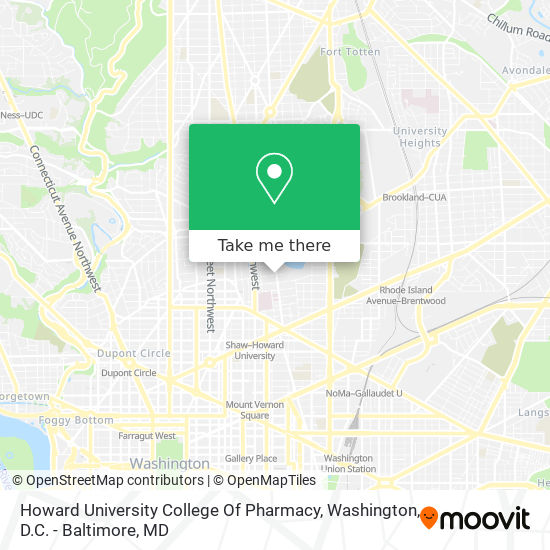 Mapa de Howard University College Of Pharmacy