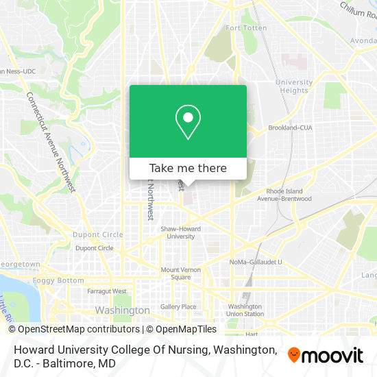 Mapa de Howard University College Of Nursing