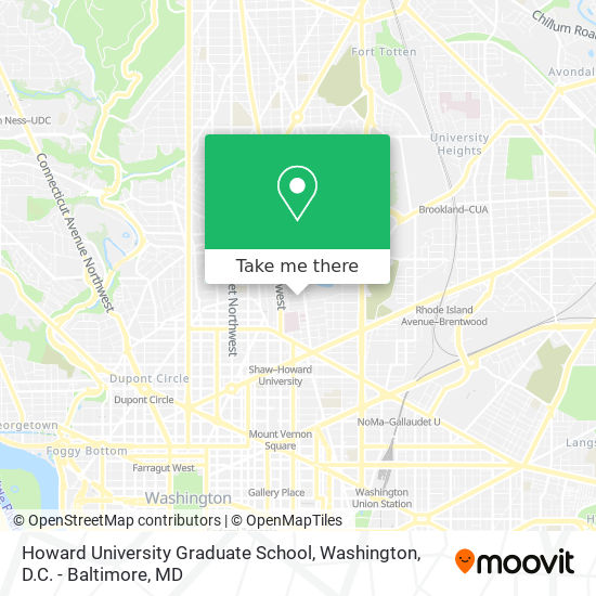 Mapa de Howard University Graduate School