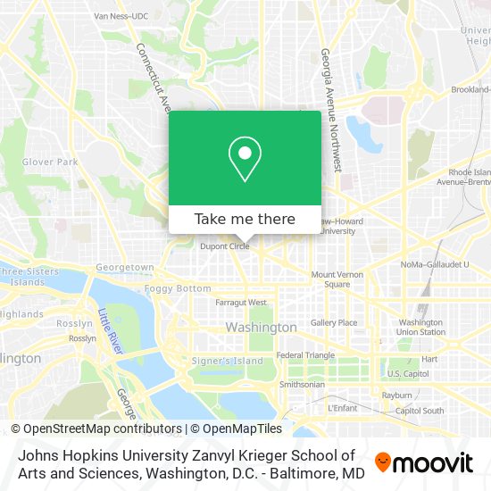 Mapa de Johns Hopkins University Zanvyl Krieger School of Arts and Sciences