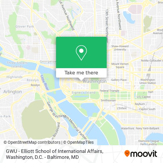 Mapa de GWU - Elliott School of International Affairs
