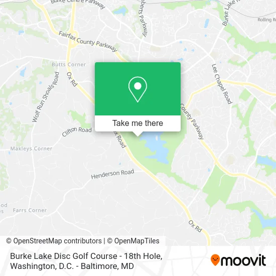 Burke Lake Disc Golf Course - 18th Hole map