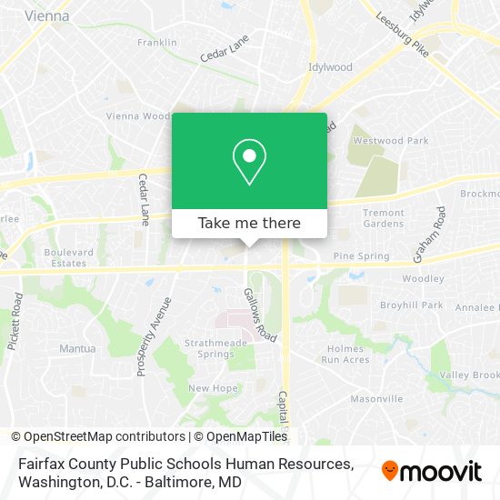 Fairfax County Public Schools Human Resources map