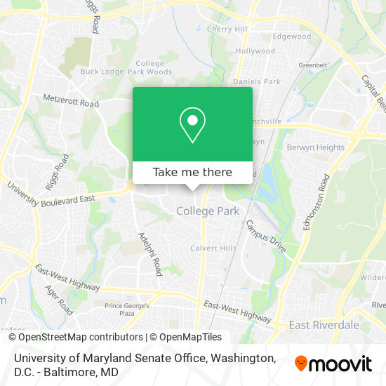Mapa de University of Maryland Senate Office
