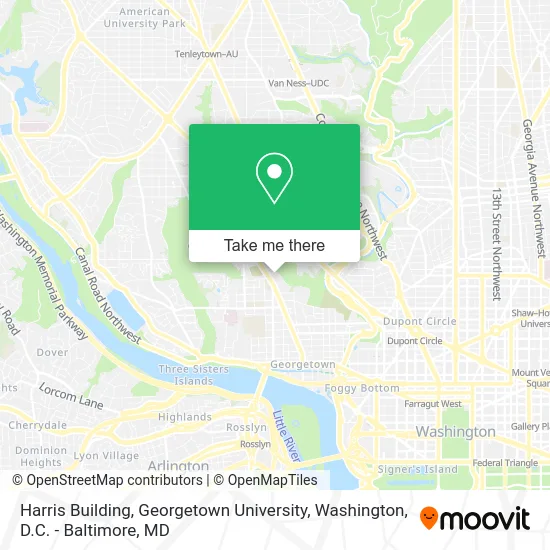 Harris Building, Georgetown University map