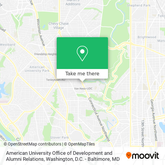 Mapa de American University Office of Development and Alumni Relations