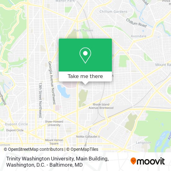 Trinity Washington University, Main Building map