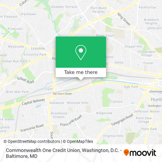 Commonwealth One Credit Union map