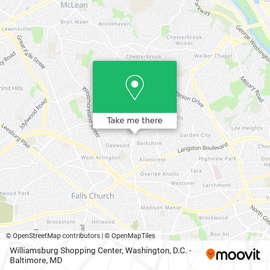Mapa de Williamsburg Shopping Center