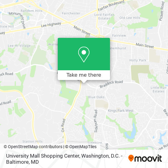 Mapa de University Mall Shopping Center