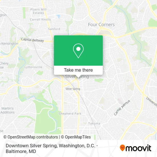 Mapa de Downtown Silver Spring