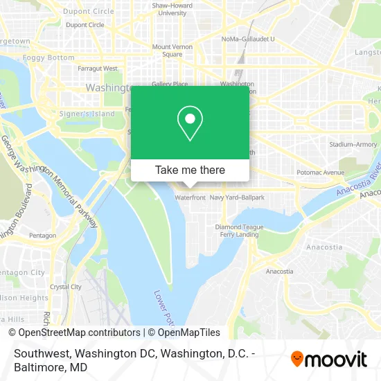 Southwest, Washington DC map