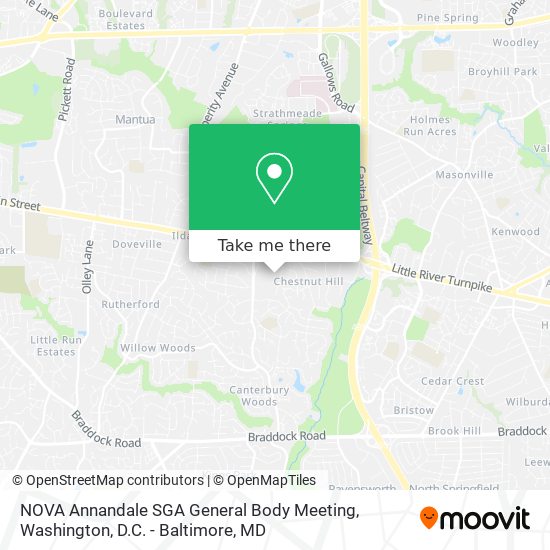 Mapa de NOVA Annandale SGA General Body Meeting