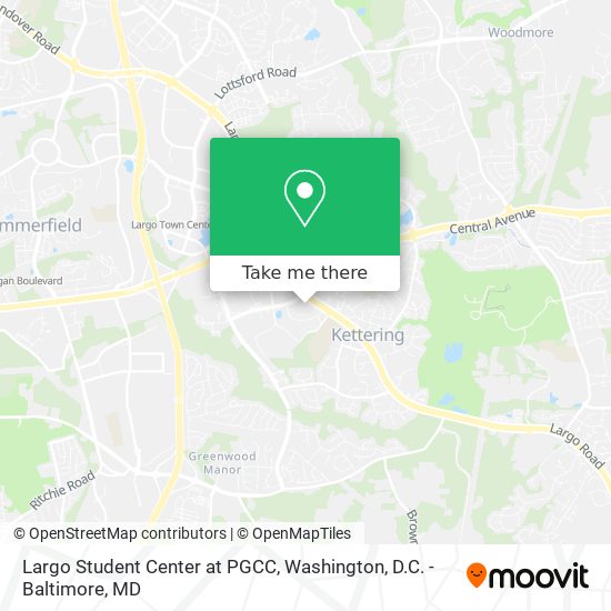 Largo Student Center at PGCC map