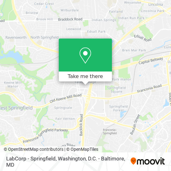 LabCorp - Springfield map