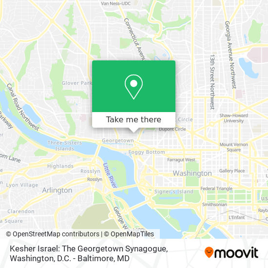 Mapa de Kesher Israel: The Georgetown Synagogue