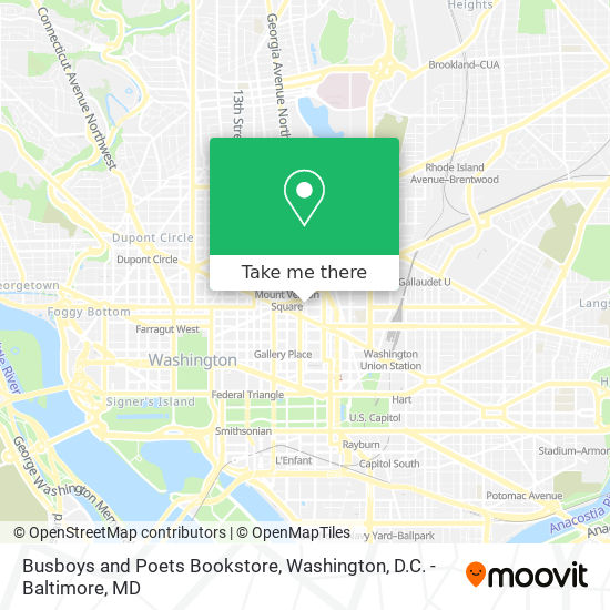 Busboys and Poets Bookstore map