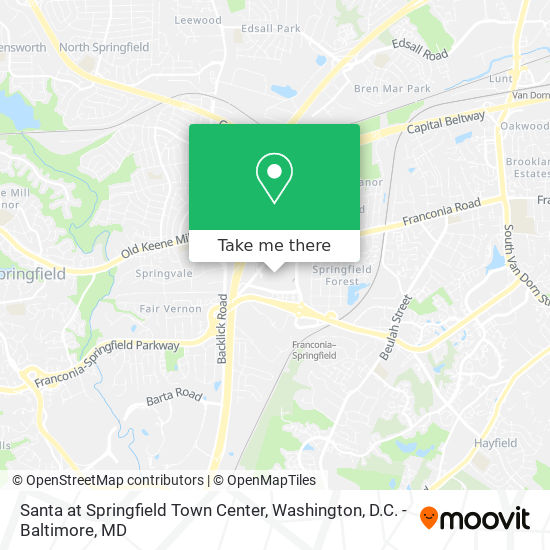Mapa de Santa at Springfield Town Center