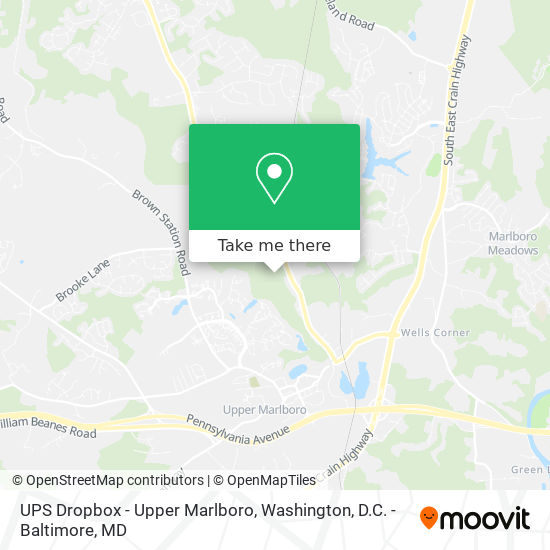 UPS Dropbox - Upper Marlboro map