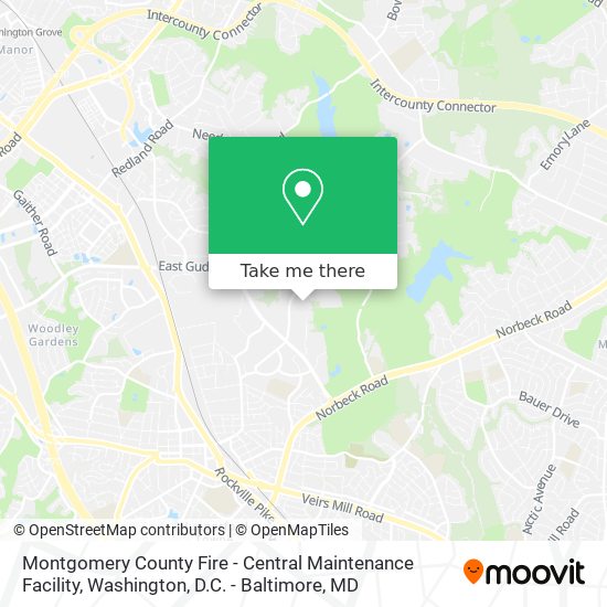 Mapa de Montgomery County Fire - Central Maintenance Facility