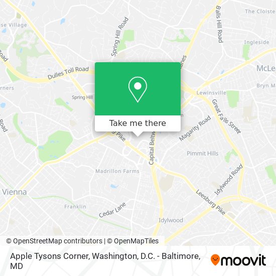 Mapa de Apple Tysons Corner