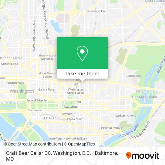 Craft Beer Cellar DC map